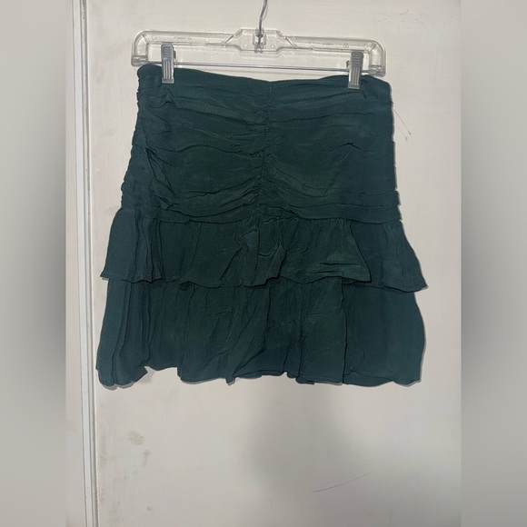 Zara Dresses & Skirts - Zara ruffled layered mini skirt viscose hunter green size M